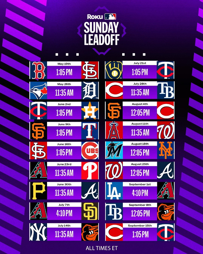 Roku to Stream Sunday Major League Baseball Game